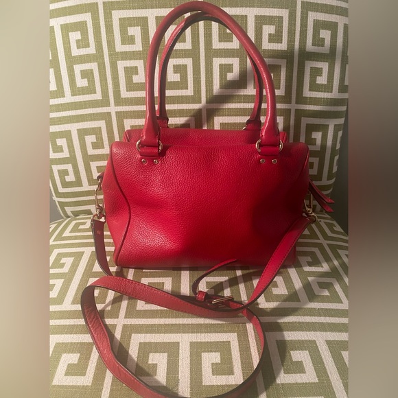 SOLD! KATE SPADE NY SHELBY GRANT PARK RED GERANIUM LEATHER CROSSBODY BAG - Picture 3 of 13